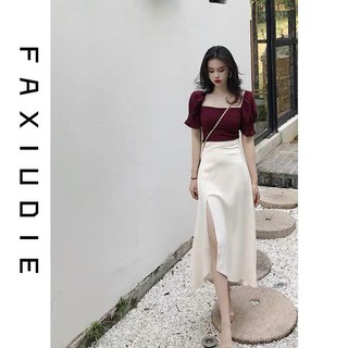 Áo kiểu croptop cổ vuông cup ngực