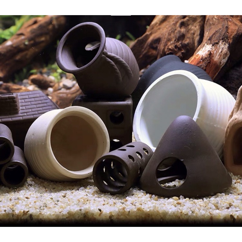 ST155 | Nhà Chóp Nón Gốm - Đồ Chơi Trang Trí Hồ Cá Tép