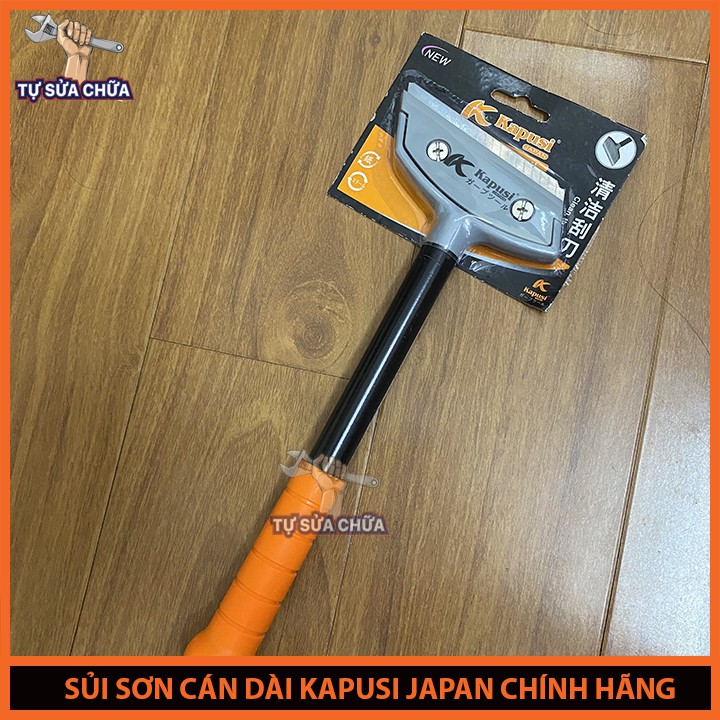Sủi sơn cán dài chính hãng Kapusi Japan 230mm, dũi sơn, dao cạo sàn, vệ sinh tường, dụng cụ sủi sơn siêu sắc