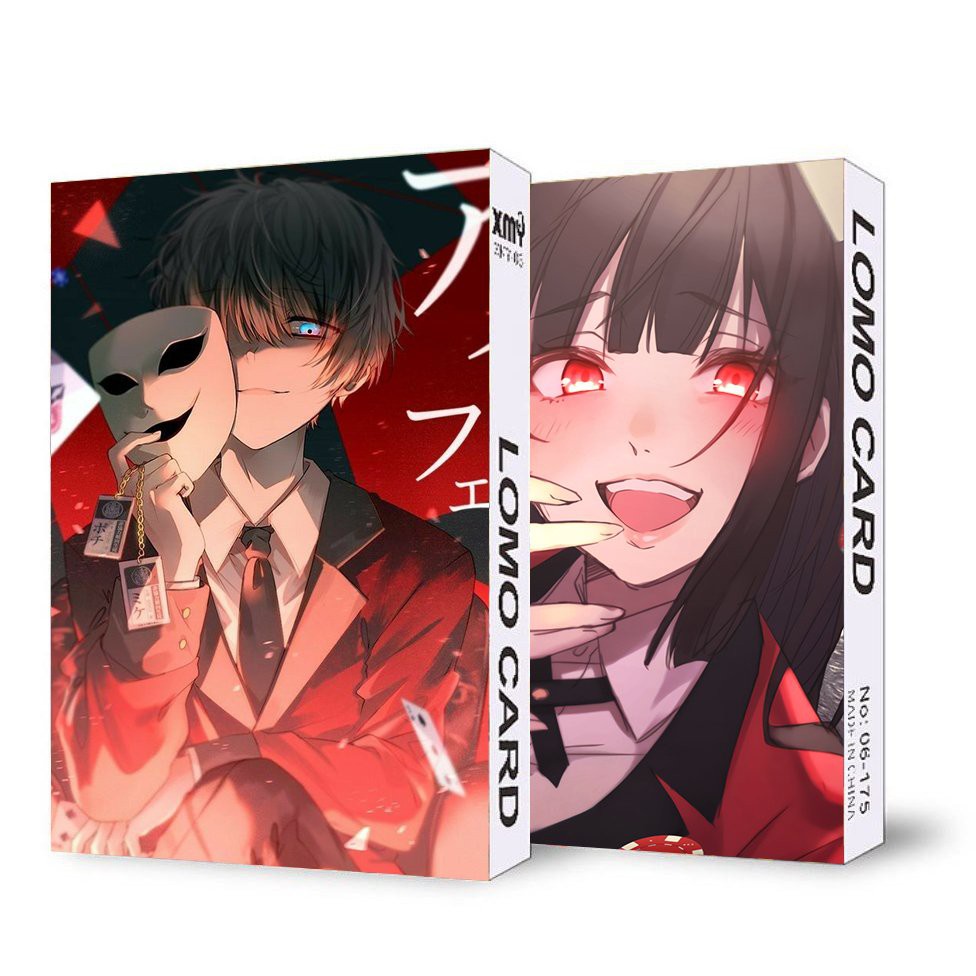 Ảnh lomo IN HÌNH KAKEGURUI HỌC VIỆN ĐỎ ĐEN anime chibi 30 tấm