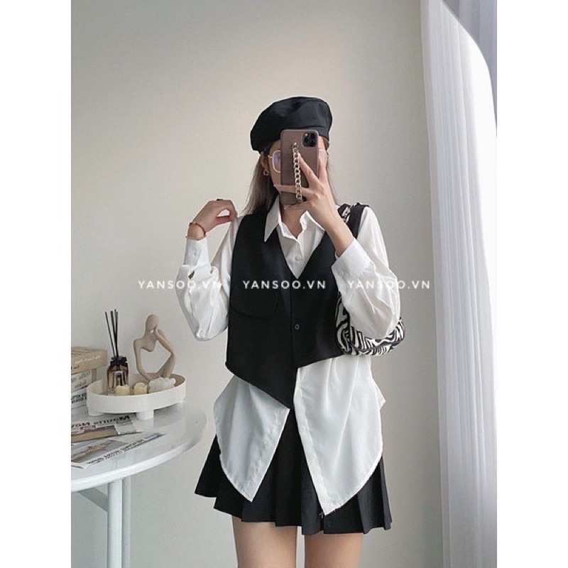 Áo somi nữ from rộng mic áo croptop ghile , sét đồ nữ đẹp Quảng Châu YANSOO
