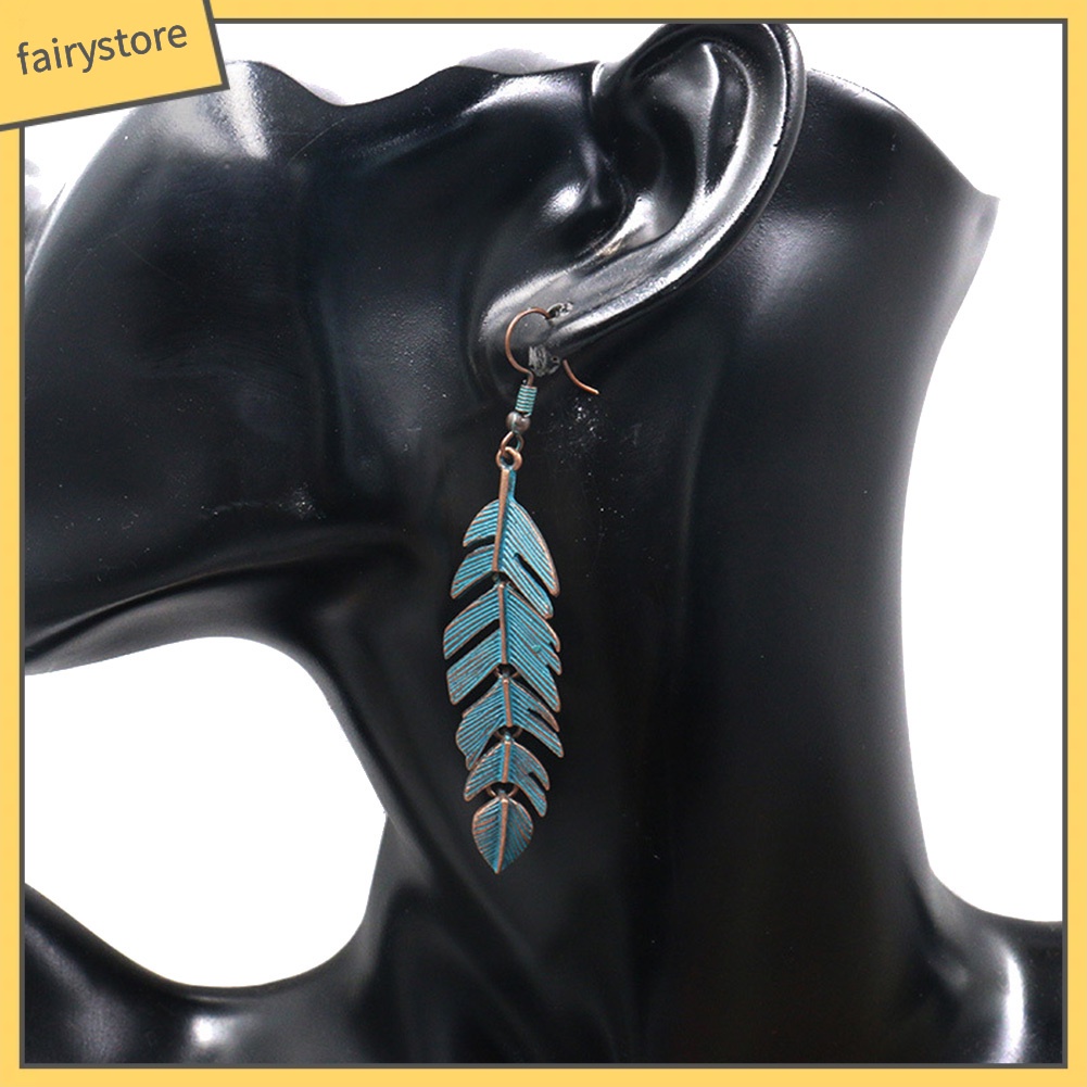 Bông Tai Dáng Dài Hình Chiếc Lá Phong Cách Bohemian Cho Nữ