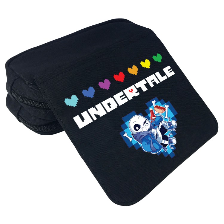 Undertale Sans Game Exquisite Cartoon Canvas Pencil Case Boys and Girls School Supplies Wallet Gifts