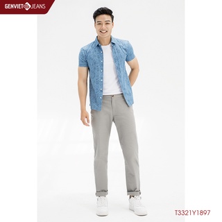 Áo Sơmi Cộc Tay Nam Họa Tiết GENVIET T3321Y1897