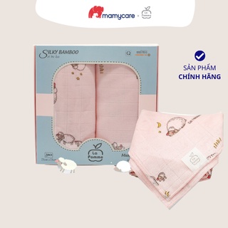 Set 2 khăn tắm đa năng cho bé sợi tre lụa La Pomme khăn xô tắm mềm mịn 75x75cm (Set 2 chiếc) - MAMYCARE