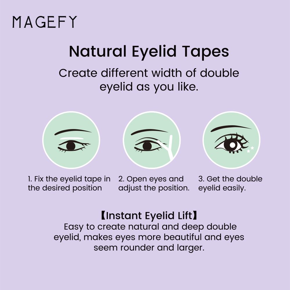 Set 30 miếng dán kích mí Magefy lưới một mặt + nhíp + nĩa Y