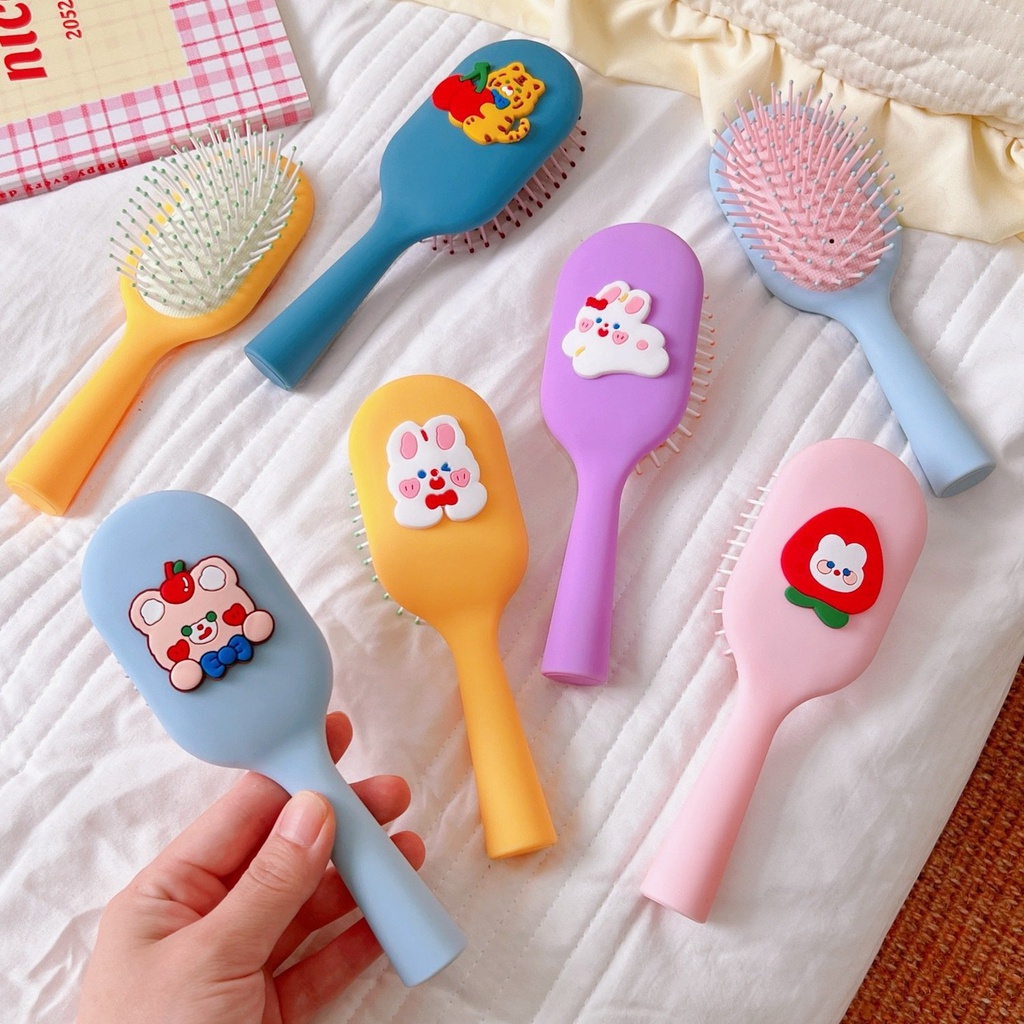 Lược mini bỏ túi chống rụng tóc, chải tóc xoăn, massage đầu dành cho nữ siêu dễ thương