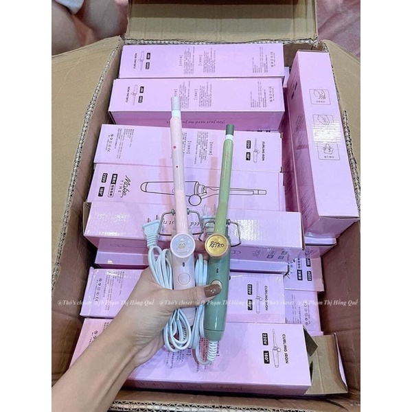 Máy kẹp uốn tóc hộp hồng