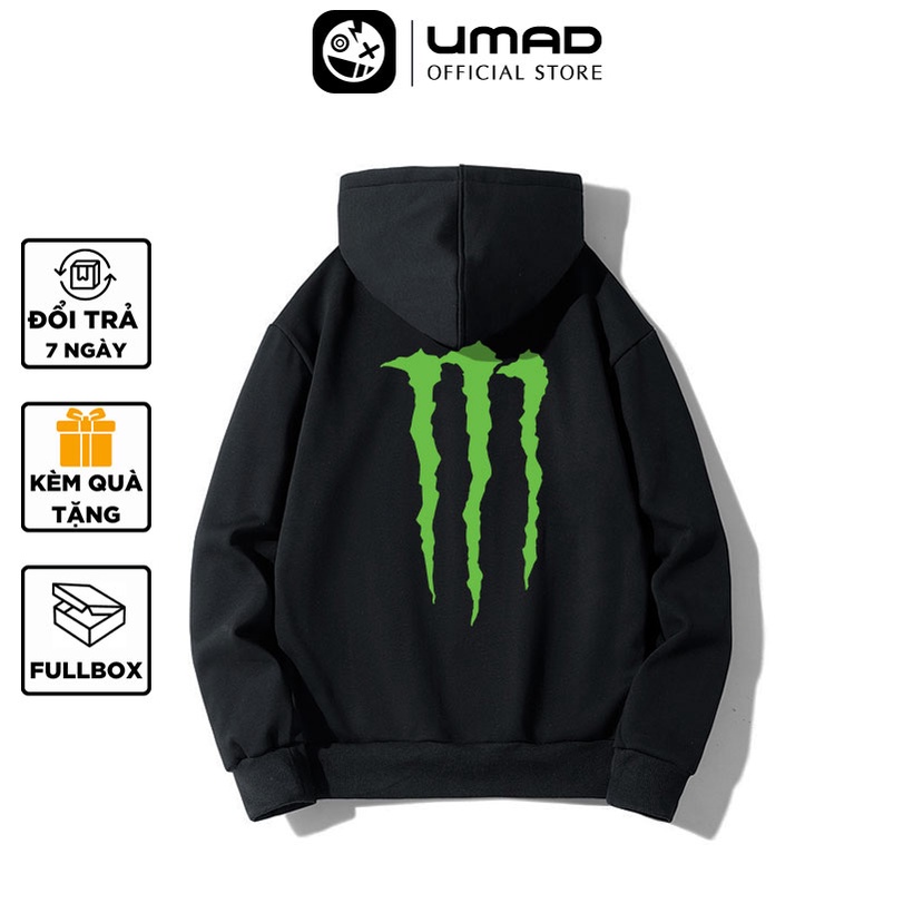Áo khoác dây kéo Monster energy drink UMAD vải nỉ cotton cao cấp