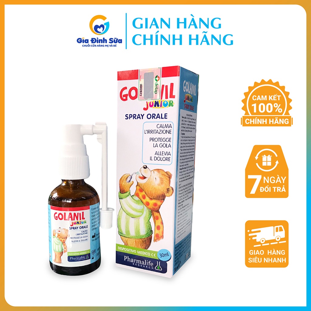 Xịt sát trùng họng giảm ho cho bé yêu - Golanil Junior Spray