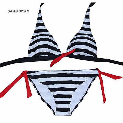 ☆Bộ Đồ Bơi Bikini Hai Mảnh Họa Tiết Sọc Caro Thời Trang Mùa Hè Cho Nữ