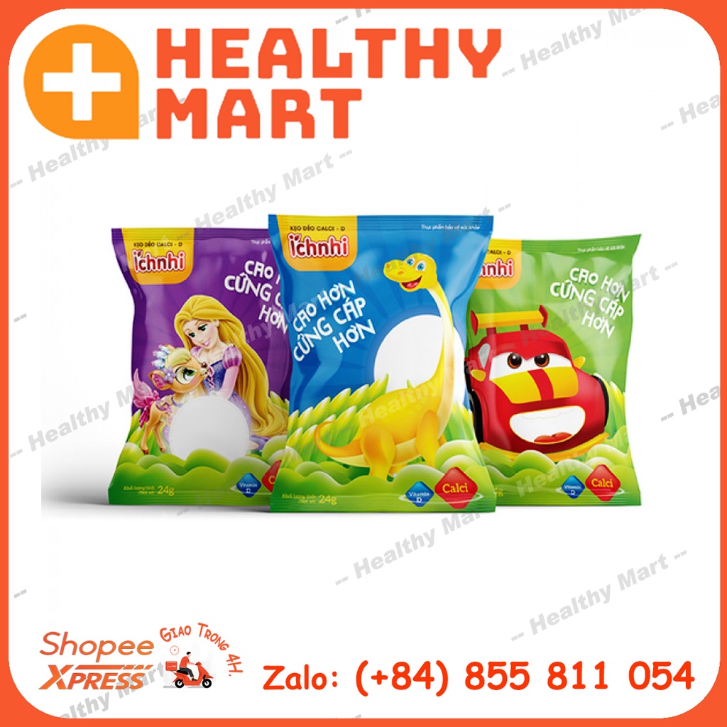 ✔️️️Kẹo dẻo Calci D3 Ích Nhi - kích thích ăn ngon, tăng chiều cao - thạch Chip Chip