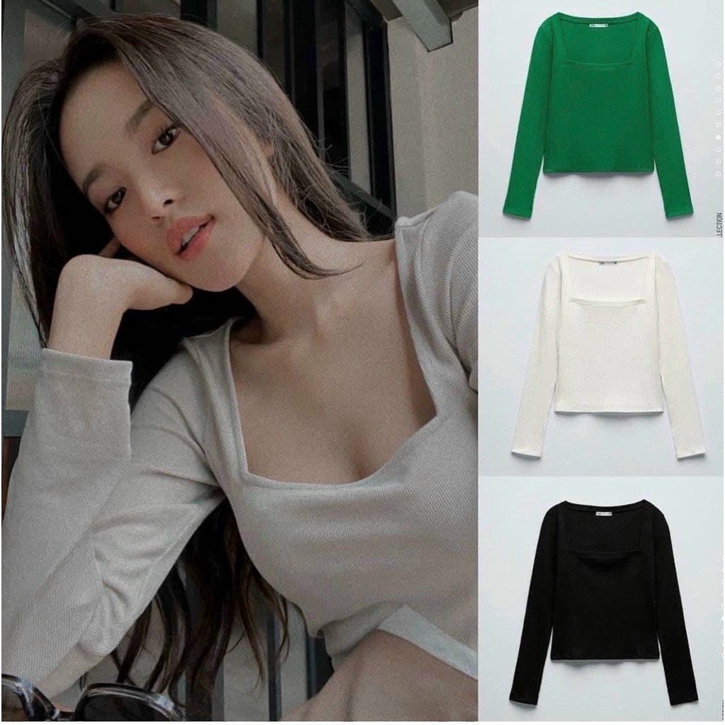 Combo 3 áo tăm cổ U mix màu dáng trơn basic dễ mặc chất siêu co giãn