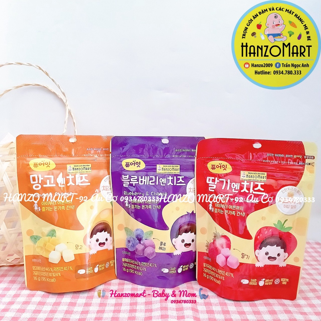Sữa chua - Phô mai khô ăn dặm cho bé Naebro Hàn Quốc 7m+ 16gram hanzomart