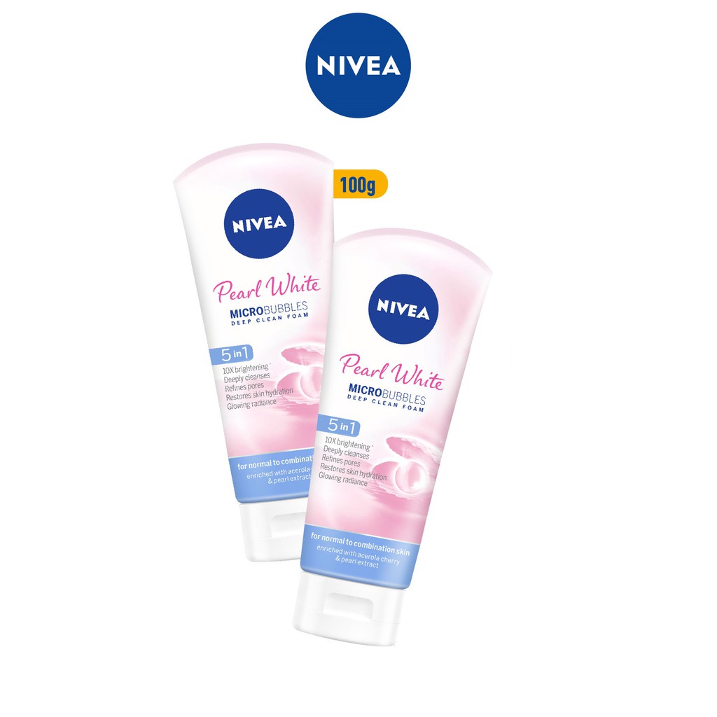 [Mã FMCGMALL -8% đơn 250K] Bộ đôi Sữa rửa mặt NIVEA Pearl White giúp trắng da ngọc trai (100g/chai) - 81295 | WebRaoVat - webraovat.net.vn