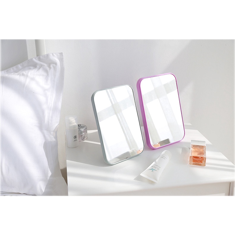Gương trang điểm công chúa 1 mặt để bàn có thể gấp gọn hình chủ nhật 20x13cm