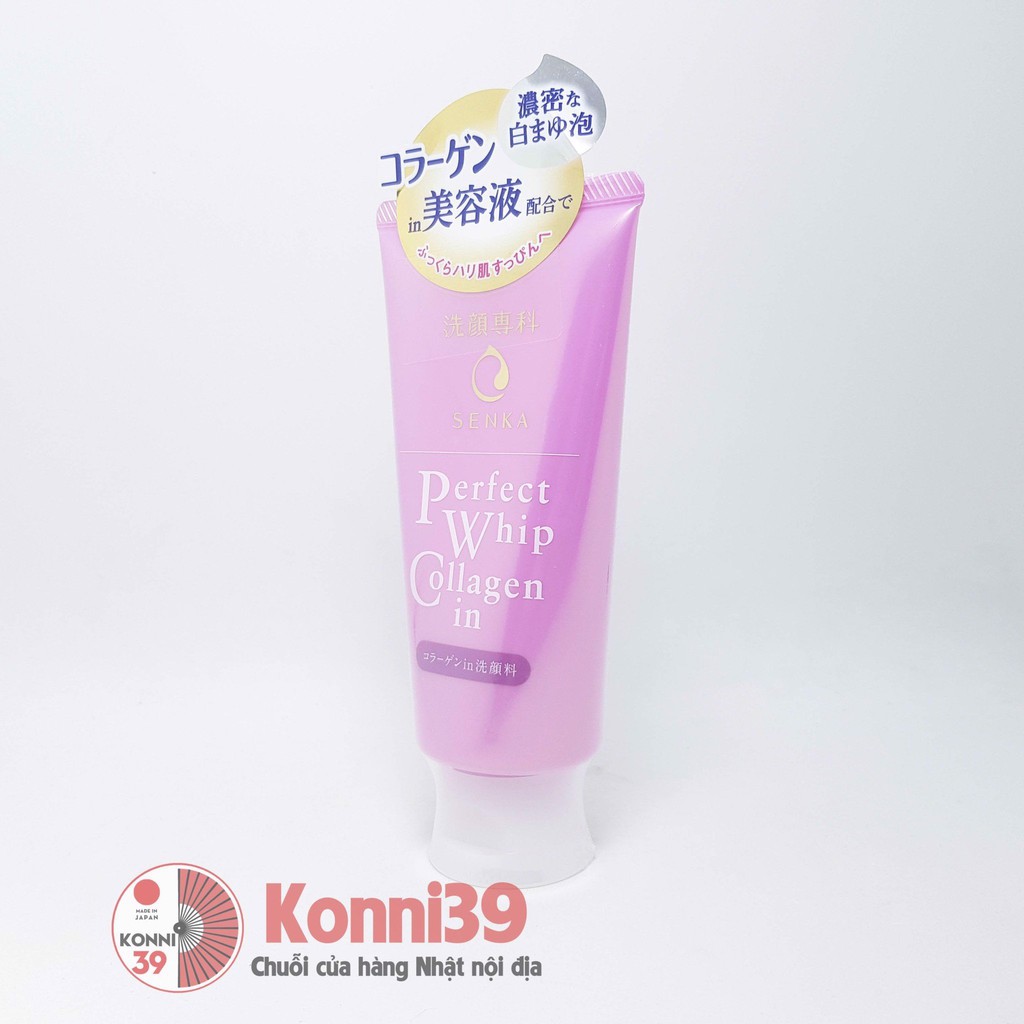 Sữa rửa mặt chống lão hoá Senka Perfect Whip Collagen In 120g của Nhật