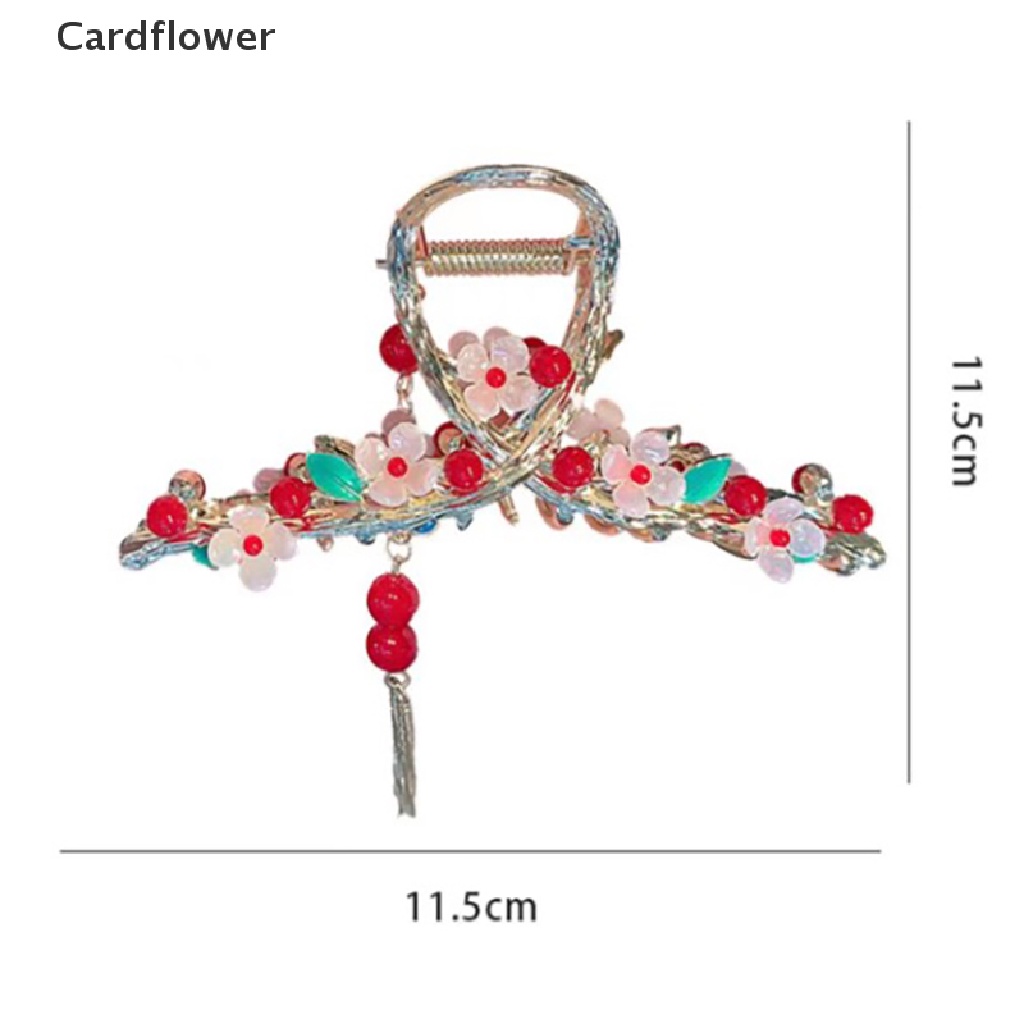 < Cardflower > Kẹp Tóc Càng Cua Hoa Hợp Kim Đính Ngọc Trai Phong Cách Trung Quốc Retro Cho Nữ