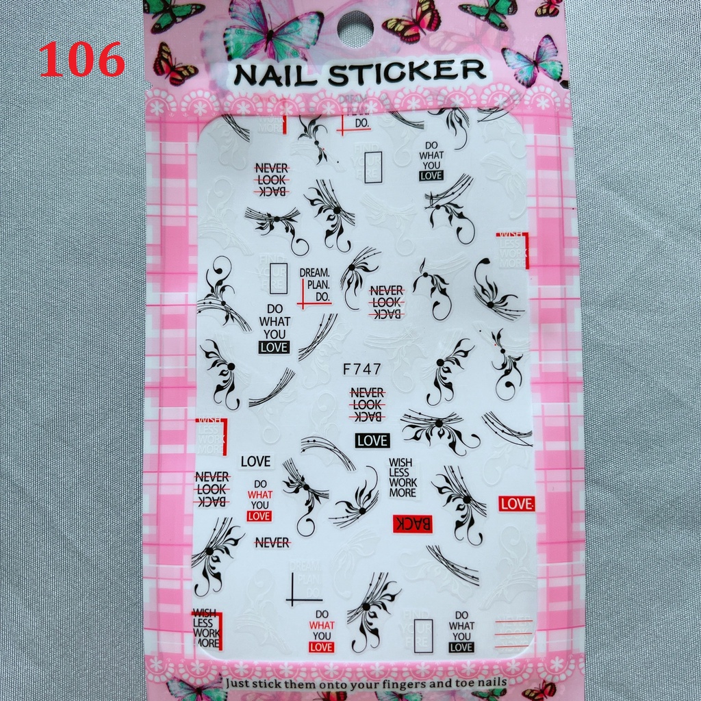 Sticker dán móng, Stick Nail hình hoa trang trí móng