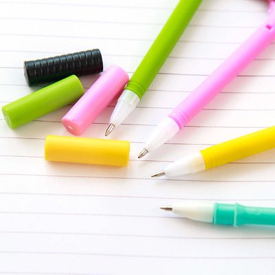 Bút bi mực xanh hình quạt cute, viết bi quạt hoa quả dễ thương