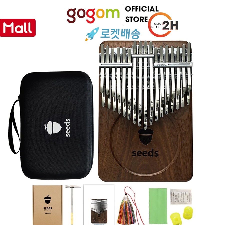 [HÀNG CAO CẤP] Đàn kalimba 34 phím SEEDS Gỗ Óc Chó Đen Bắc Mỹ- Bảo hành 24 tháng- Tặng đầy đủ phụ kiện