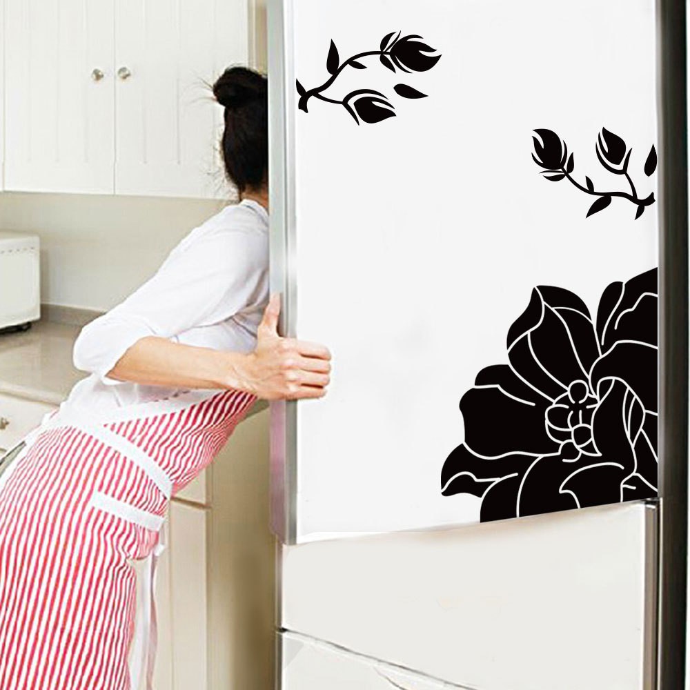 Sticker Nam Châm Dán Tủ Lạnh Chống Thấm Nước Họa Tiết Hoa Mộc Lan Trang Trí Nhà Cửa