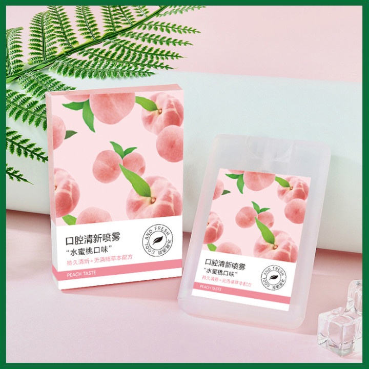 Xịt Thơm Miệng Heyxi Vị Đào, Bạc Hà Thơm Mát Xịt thơm miệng chiết xuất từ thảo dược thiên nhiên kháng khuẩn FEY BEAU A45