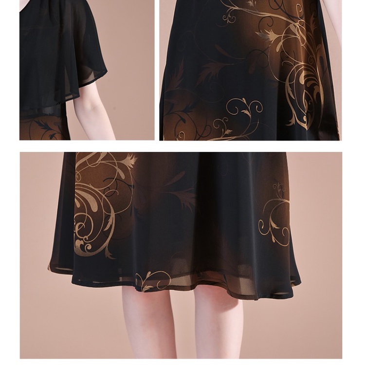 Đầm Chiffon Ngắn Tay Phong Cách Phương Tây Thời Trang Mùa Hè Cho Nữ