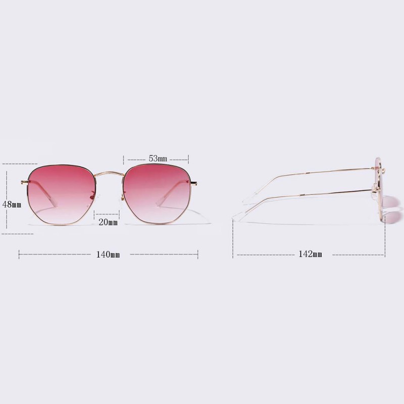 Kính mát gọng kim loại tròng màu gradient thời trang