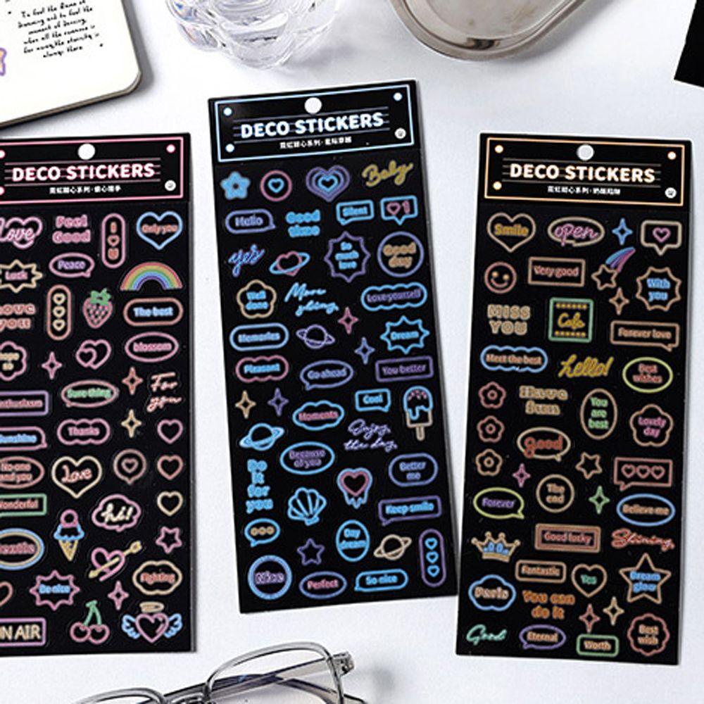 Miếng Dán Chữ Tiếng Anh Màu Cầu Vồng Sặc Sỡ Trang Trí Điện Thoại / Sổ Tay