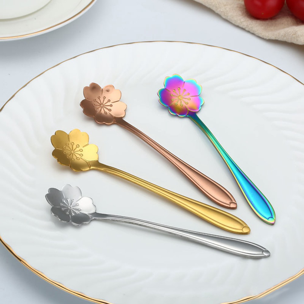 Muỗng thép không gỉ hình hoa anh đào thanh lịch