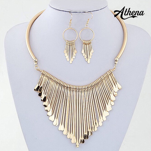 Set Vòng cổ Và Đôi Khuyên Tai Đính Đá Thời Trang Sang Trọng Cho Nữ