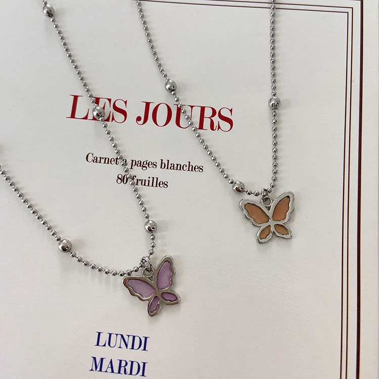 Dây Chuyền Mặt Hình Bướm Trong Suốt Phong Cách Hàn Quốc 22478