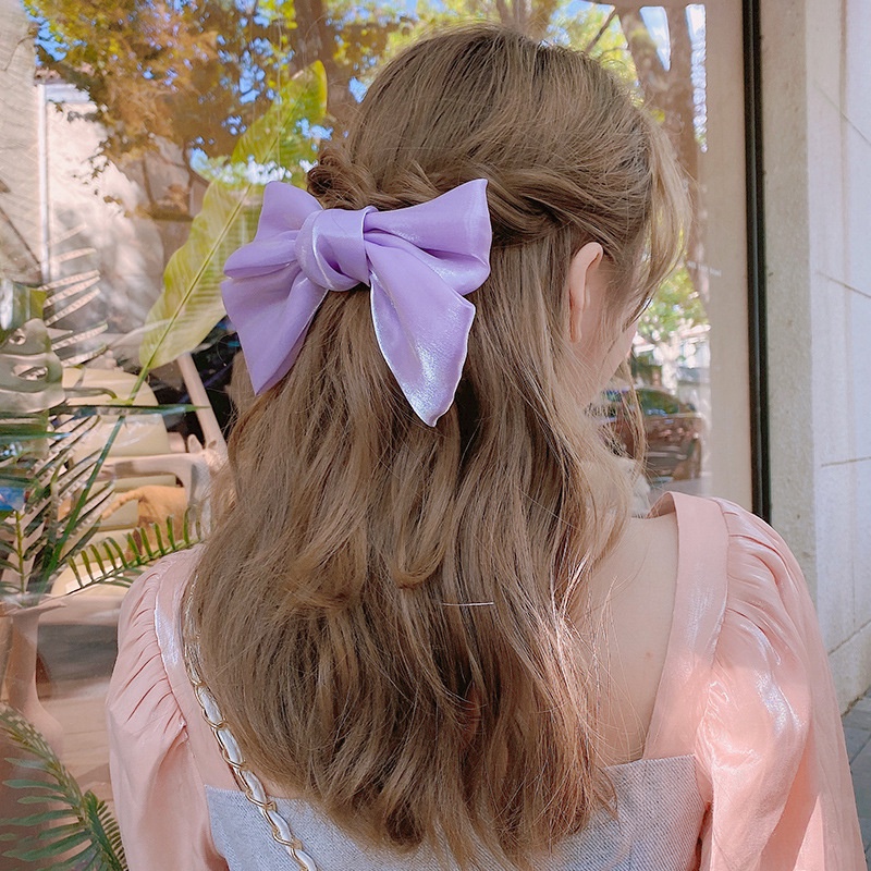 Kẹp Tóc Nơ Lớn Màu Đen Phong Cách Hàn Quốc Cho Nữ