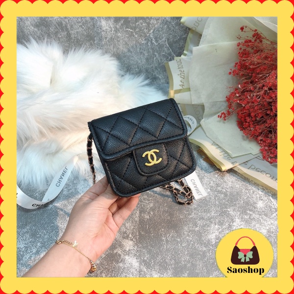 Túi Xách Nữ Đeo Chéo Mini Nhiều Ngăn Chất Da Mềm Trần Trám Size 12x10cm Windy.com saoshop.vn