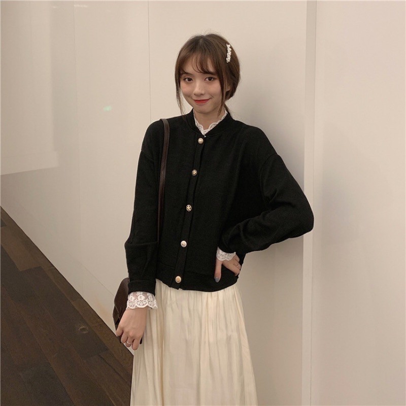 (Có Sẵn) Áo Khoác Len Cadigan Áo Len Viền Ren -loại 1 (có ảnh thật) | BigBuy360 - bigbuy360.vn