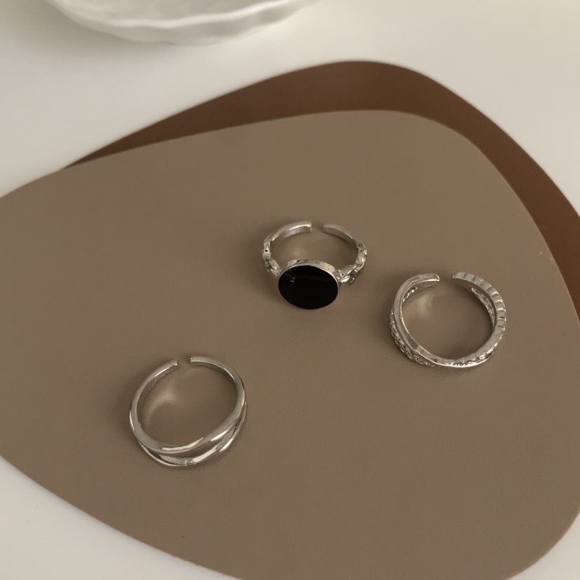 Bộ Nhẫn Đeo Ngón Tay Phong Cách retro Hàn Quốc Đơn Giản Sang Trọng Có Thể Điều Chỉnh