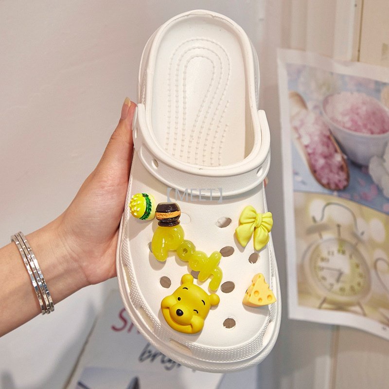[MEET] Phụ Kiện Khóa Cài Giày Crocs DIY Hình Hoạt Hình Gấu Pooh Trang Trí Hoa croc Jobz charm Cartoon