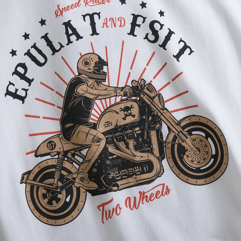 Áo Thun Nam In Hoạ Tiết  Biker Cổ Điển, Tay Áo Raglan Cá Tính, Phong Trần , Bụi Bặm | BigBuy360 - bigbuy360.vn