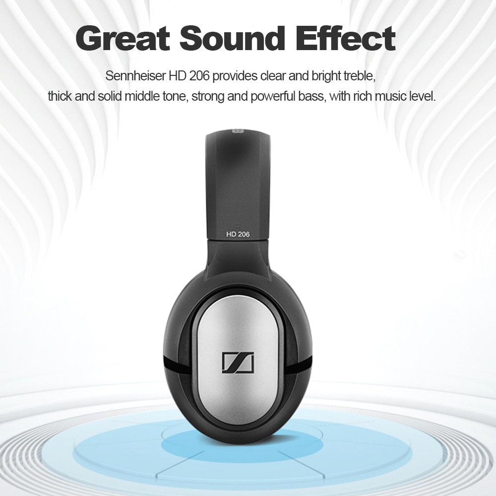 Tai Nghe Nhét Tai Sennheiser HD206 Jack 3.5mm Cách Âm Bass Trầm Thiết Kế Thể Thao Cho IPhone Android