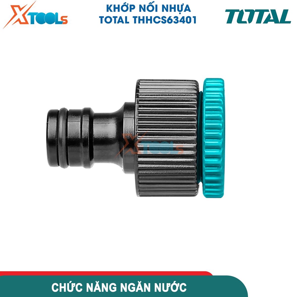 Khớp nối nhựa TOTAL, khớp nối ống nước kích thước 3/4inch, chất liệu: ABS, PP, POM [CHÍNH HÃNG][XTOOLS]