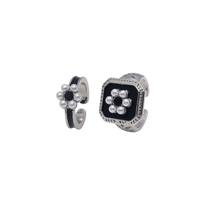 Set Nhẫn Hở Đính Ngọc Trai Nhân Tạo Phong Cách Retro
