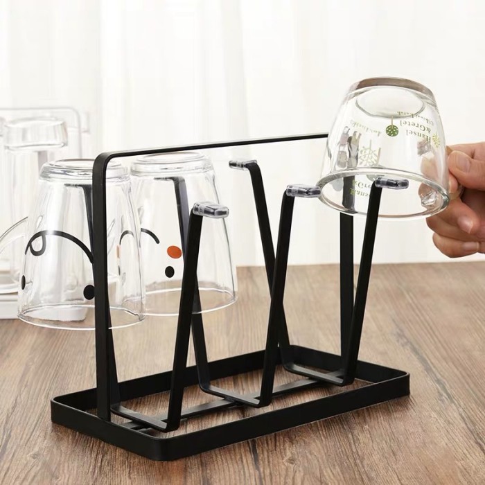 Giá Treo Ly Nước Bằng Sắt Màu Đen 6 Ngăn Hdk101 | BigBuy360 - bigbuy360.vn