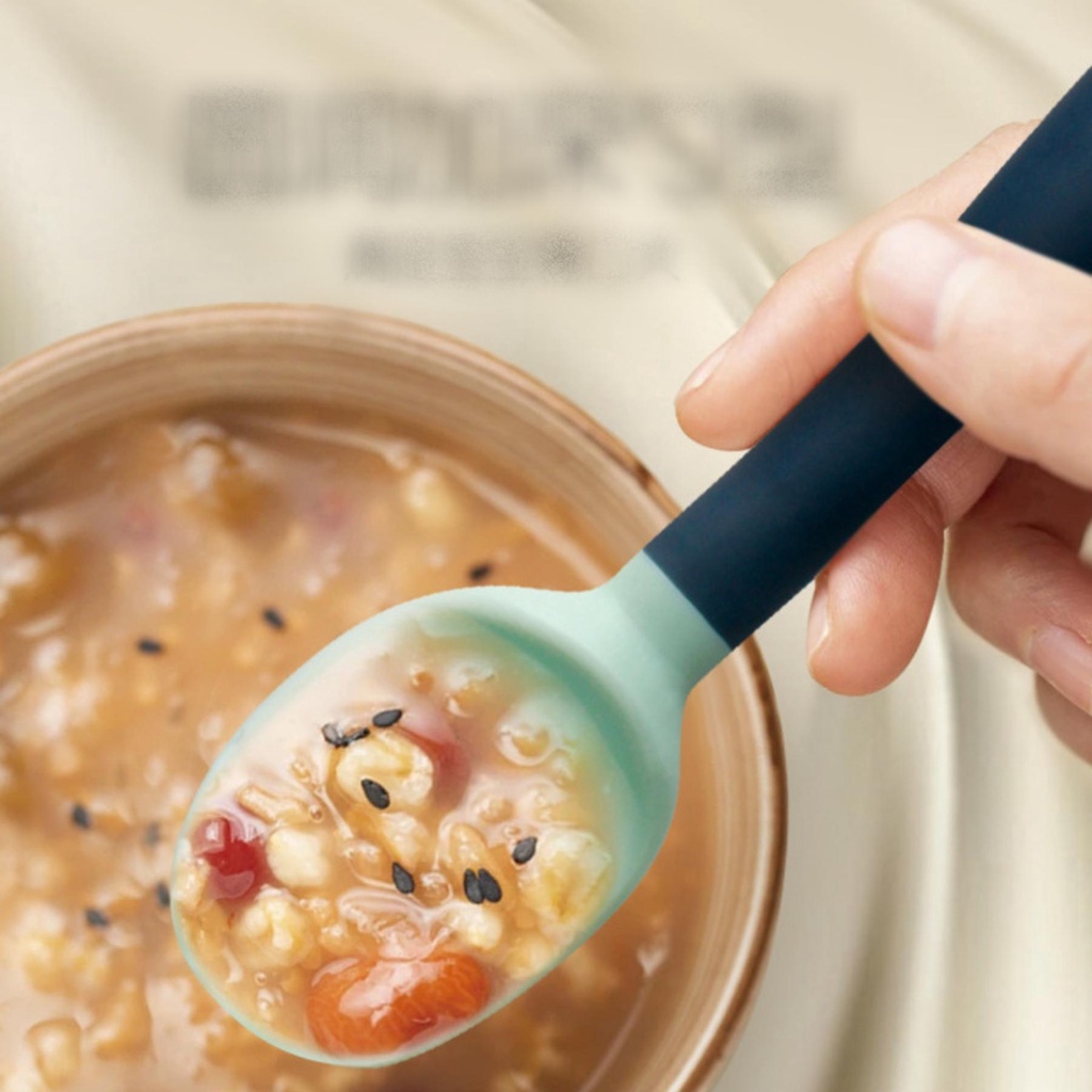 Set Thìa Dĩa Ăn Dặm, Muỗng Dĩa Cho Bé Tập Xúc Silicon Uốn Cong