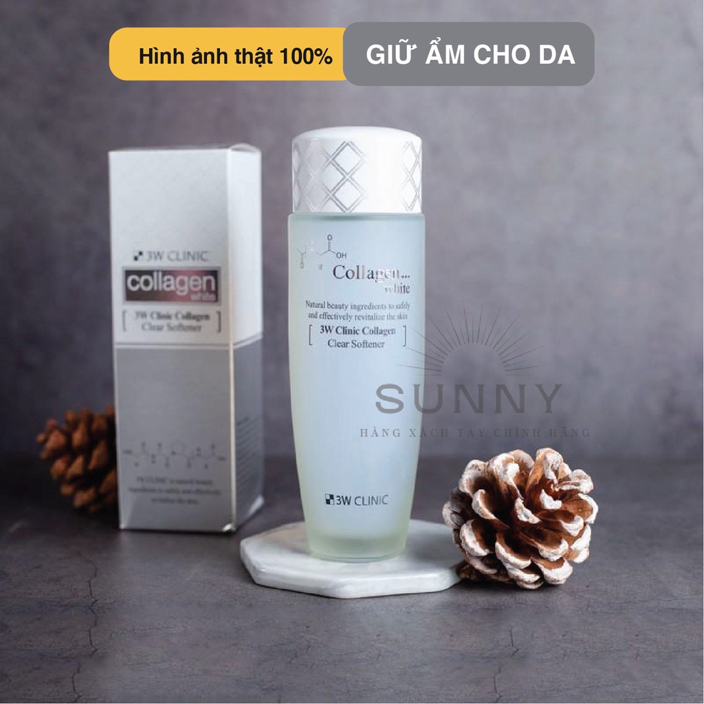 Nước hoa hồng Collagen 3W Clinic Hàn Quốc 150ml, mang lại độ tươi trẻ, duy trì độ ẩm cho da