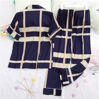 Pijama Lụa Cao Cấp Quần Dài Tay Ngắn Y80