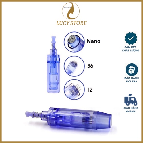 Đầu kim nano 12 36 phi kim xanh trắng dùng cho máy Dr Pen, đầu máy phi kim - lucy store thiết bị vật tư spa