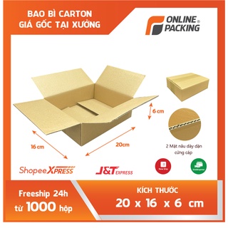 Combo 60 hộp carton đóng hàng 20x16x6