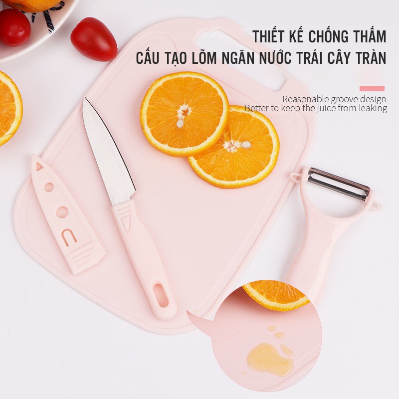 Bộ Dao Thớt Kéo 4 Món Đầy Đủ Chế Biến Thực Phẩm Cho Bé Ăn Dặm CJ-001