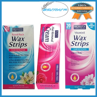 Miếng Dán Tẩy Lông Beauty Formulas Wax Strips - Hộp 20 miếng (10 Miếng Đôi)
